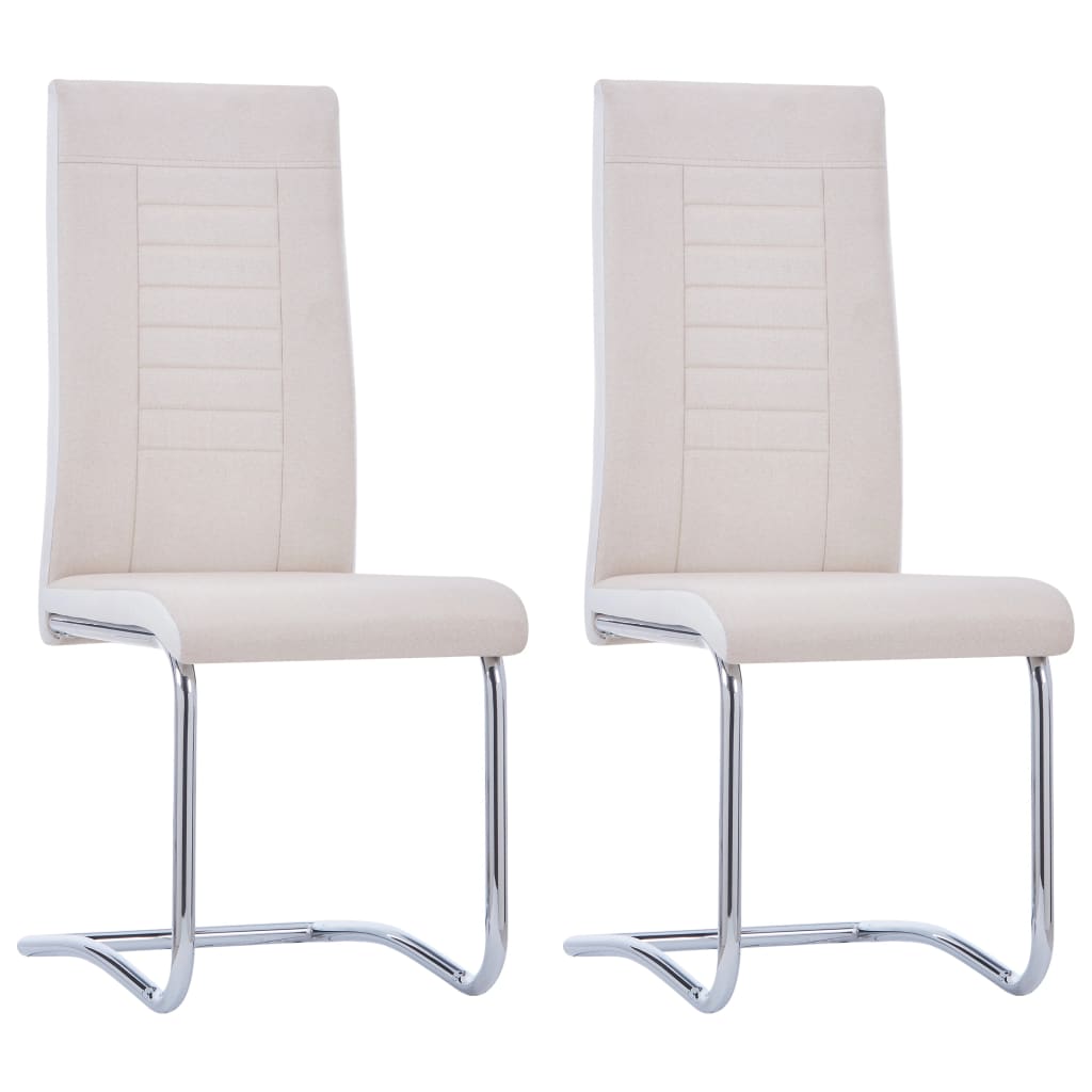 vidaXL Eetkamerstoelen 2 st stof donkergrijs
