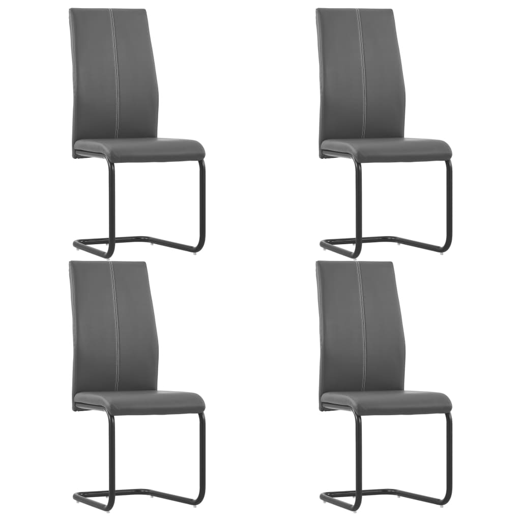 vidaXL Eetkamerstoelen 4 st kunstleer grijs