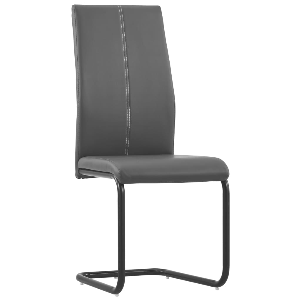 vidaXL Eetkamerstoelen 4 st kunstleer grijs