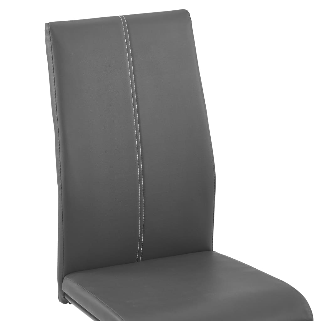 vidaXL Eetkamerstoelen 4 st kunstleer grijs
