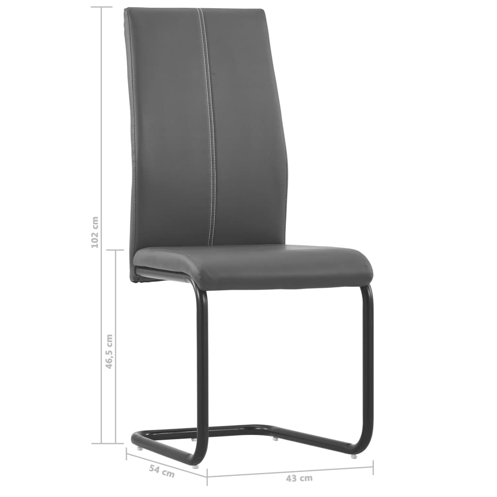 vidaXL Eetkamerstoelen 4 st kunstleer grijs