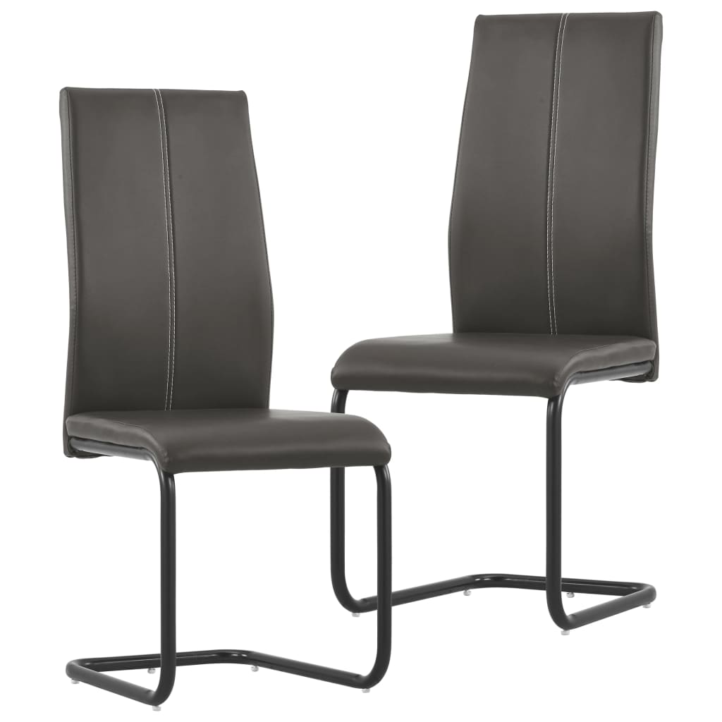 vidaXL Eetkamerstoelen 4 st kunstleer grijs