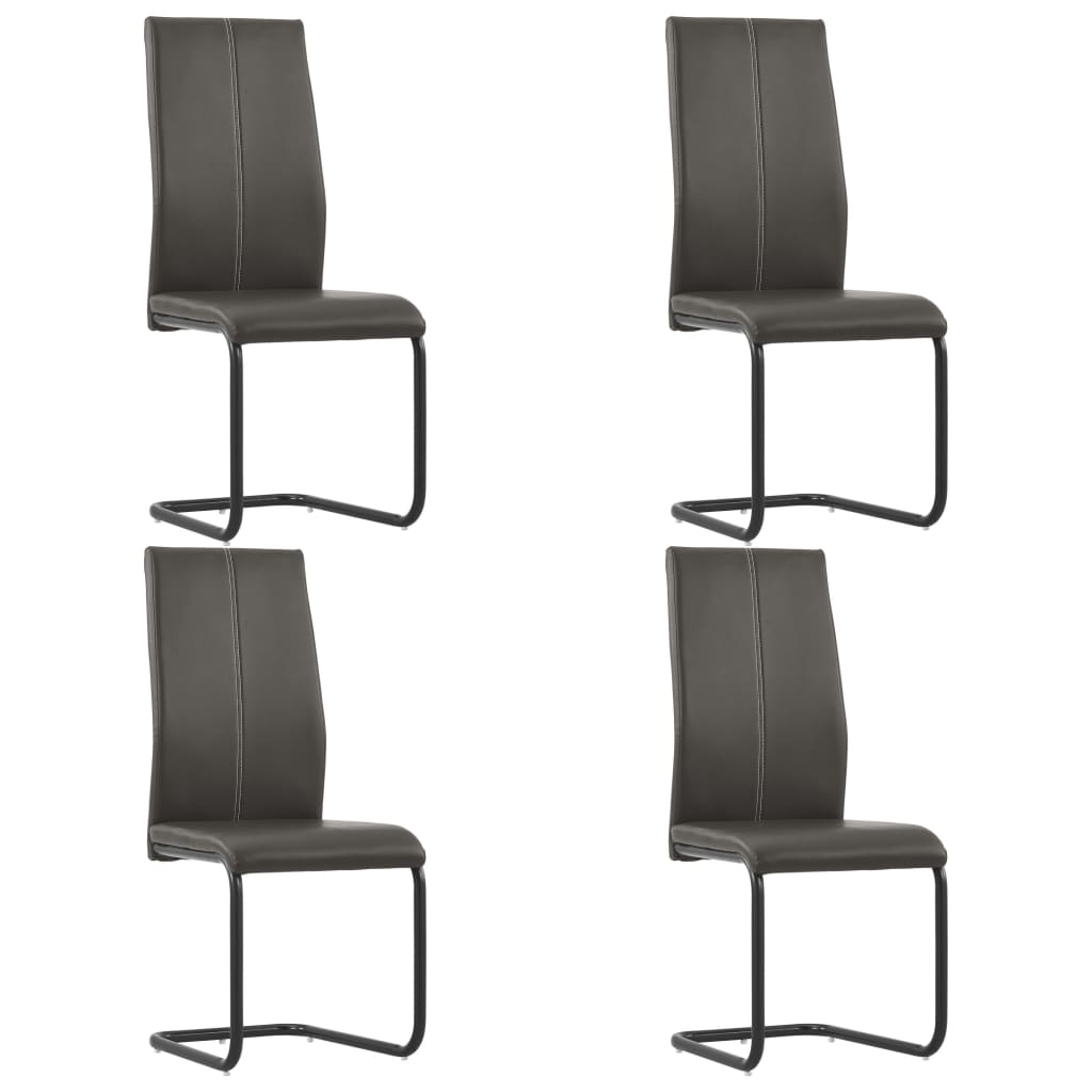 vidaXL Eetkamerstoelen 4 st kunstleer grijs