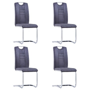 vidaXL Eetkamerstoelen 4 st kunstsuède grijs