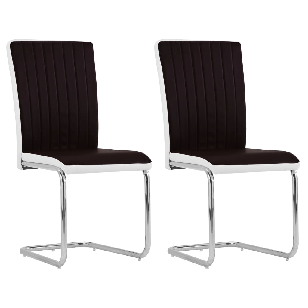 vidaXL Eetkamerstoelen 2 st kunstleer bruin