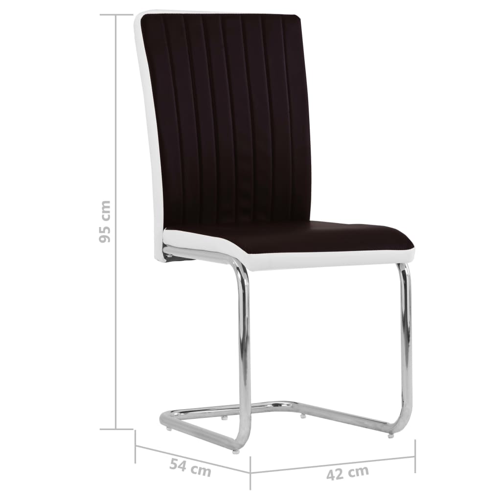vidaXL Eetkamerstoelen 2 st kunstleer bruin