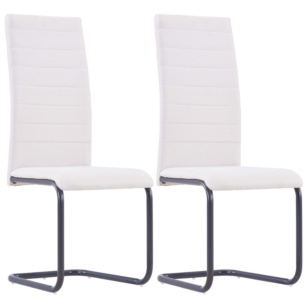 vidaXL Eetkamerstoelen 2 st stof crème