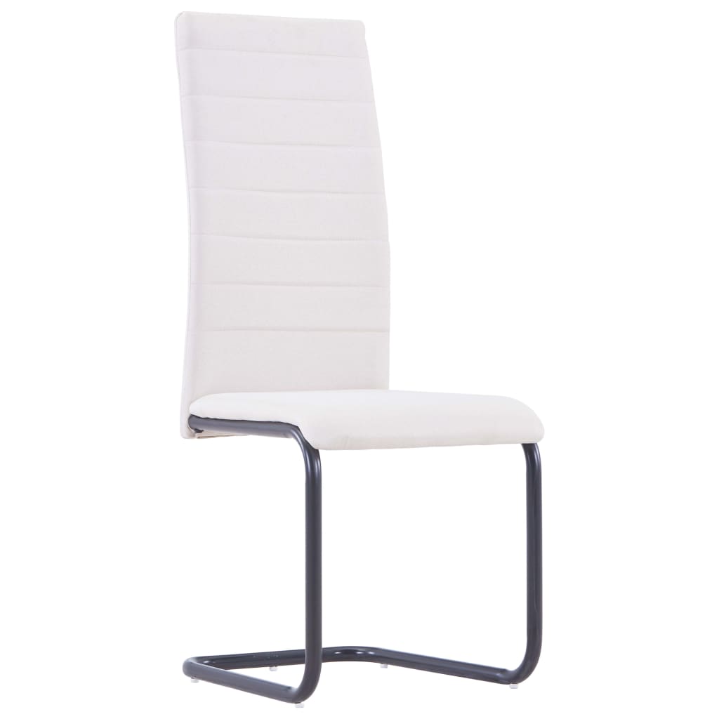 vidaXL Eetkamerstoelen 2 st stof crème