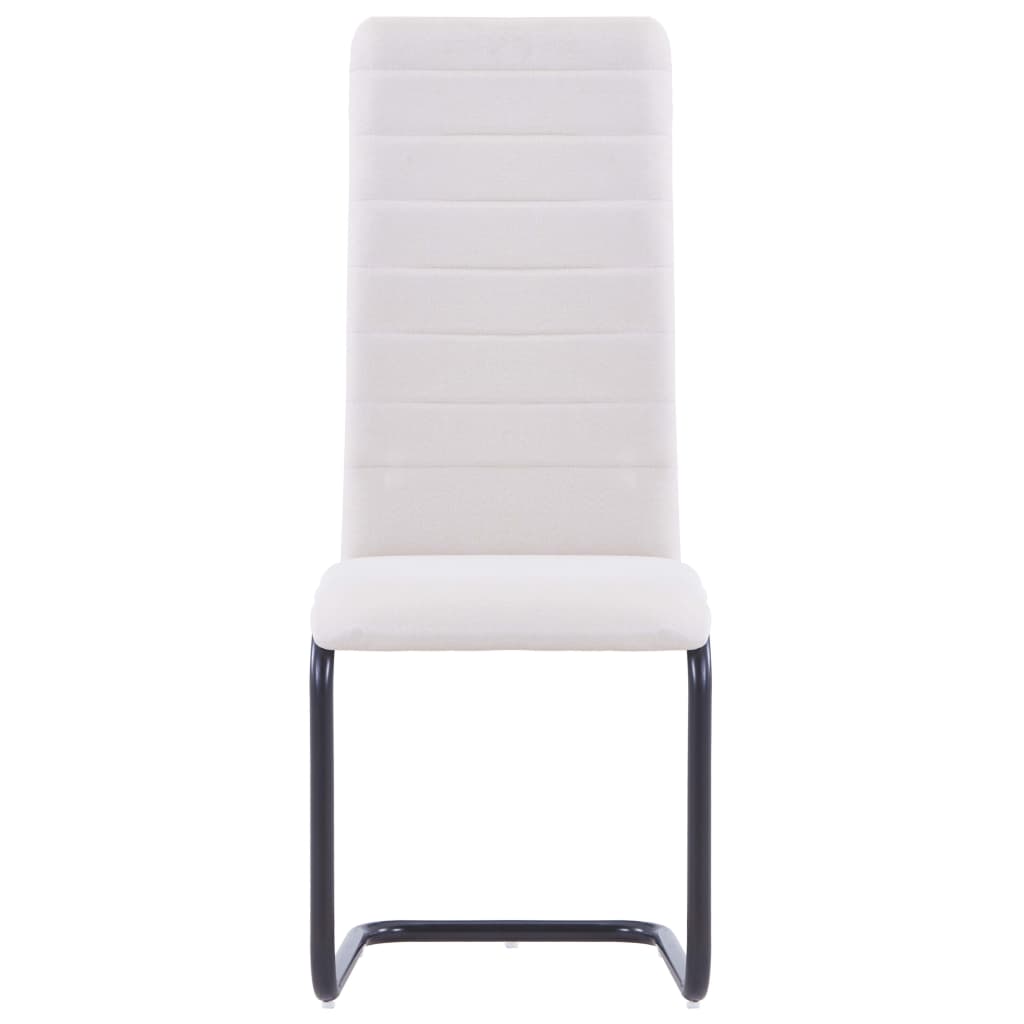 vidaXL Eetkamerstoelen 2 st stof crème