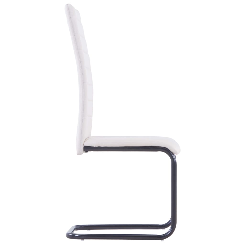 vidaXL Eetkamerstoelen 2 st stof crème