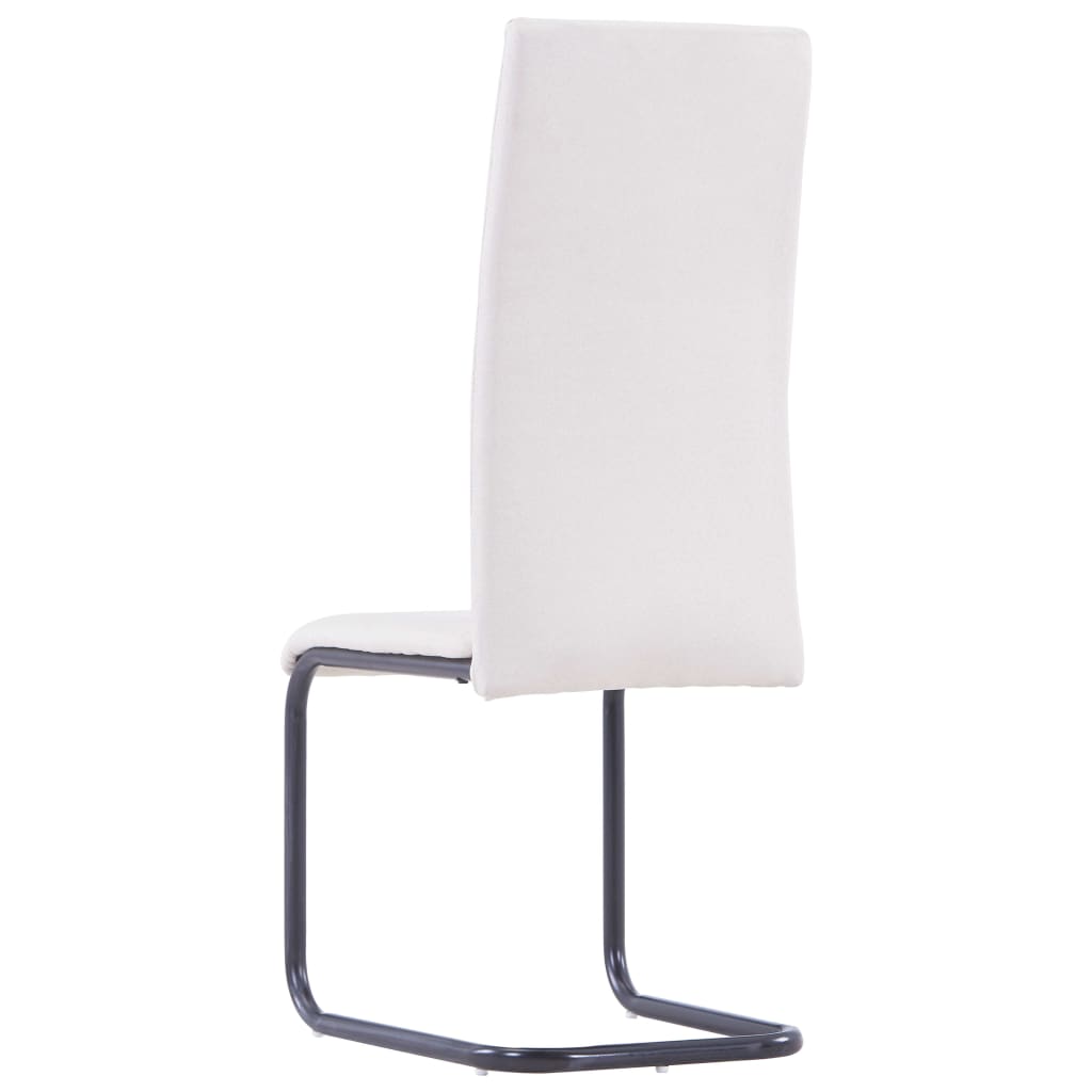 vidaXL Eetkamerstoelen 2 st stof crème