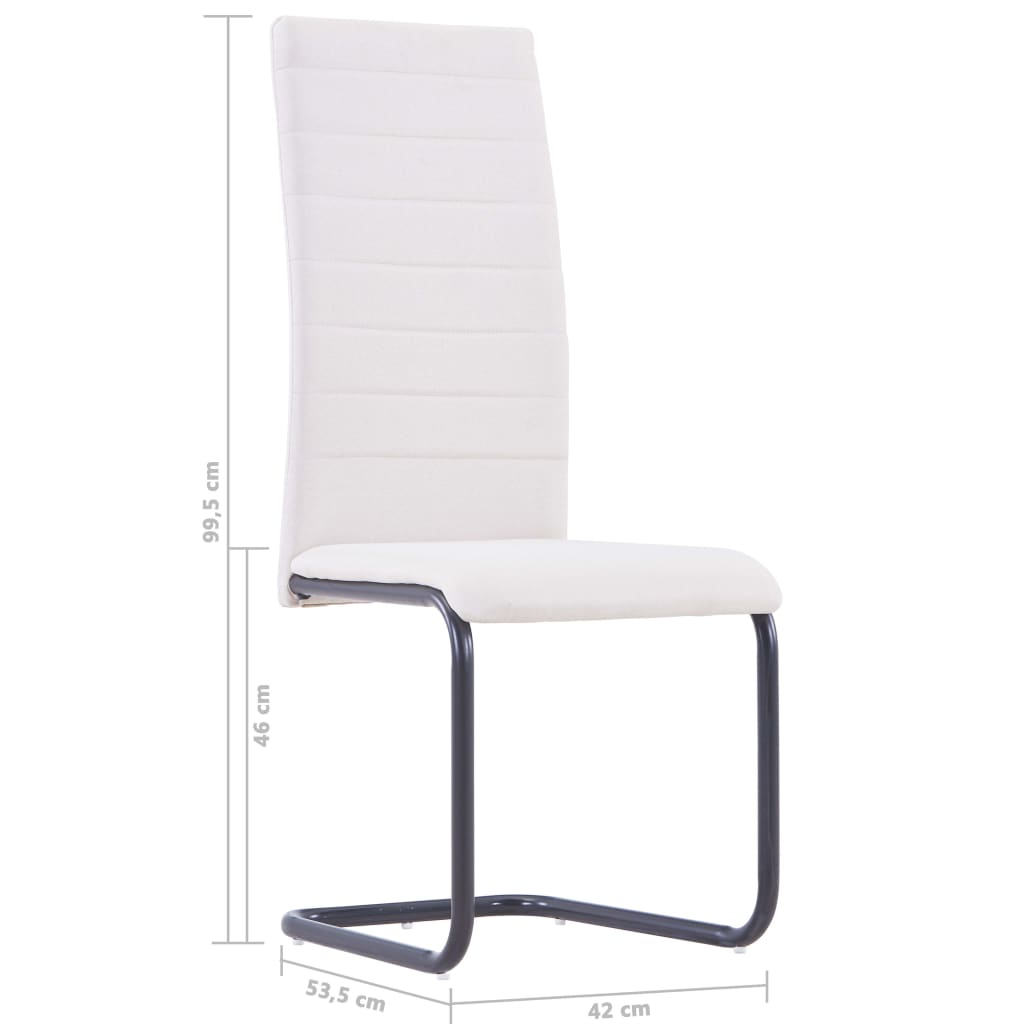 vidaXL Eetkamerstoelen 2 st stof crème