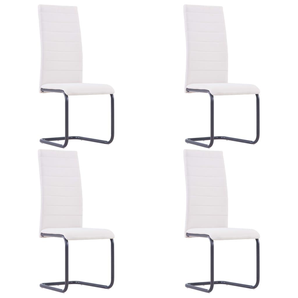 vidaXL Eetkamerstoelen 2 st stof crème