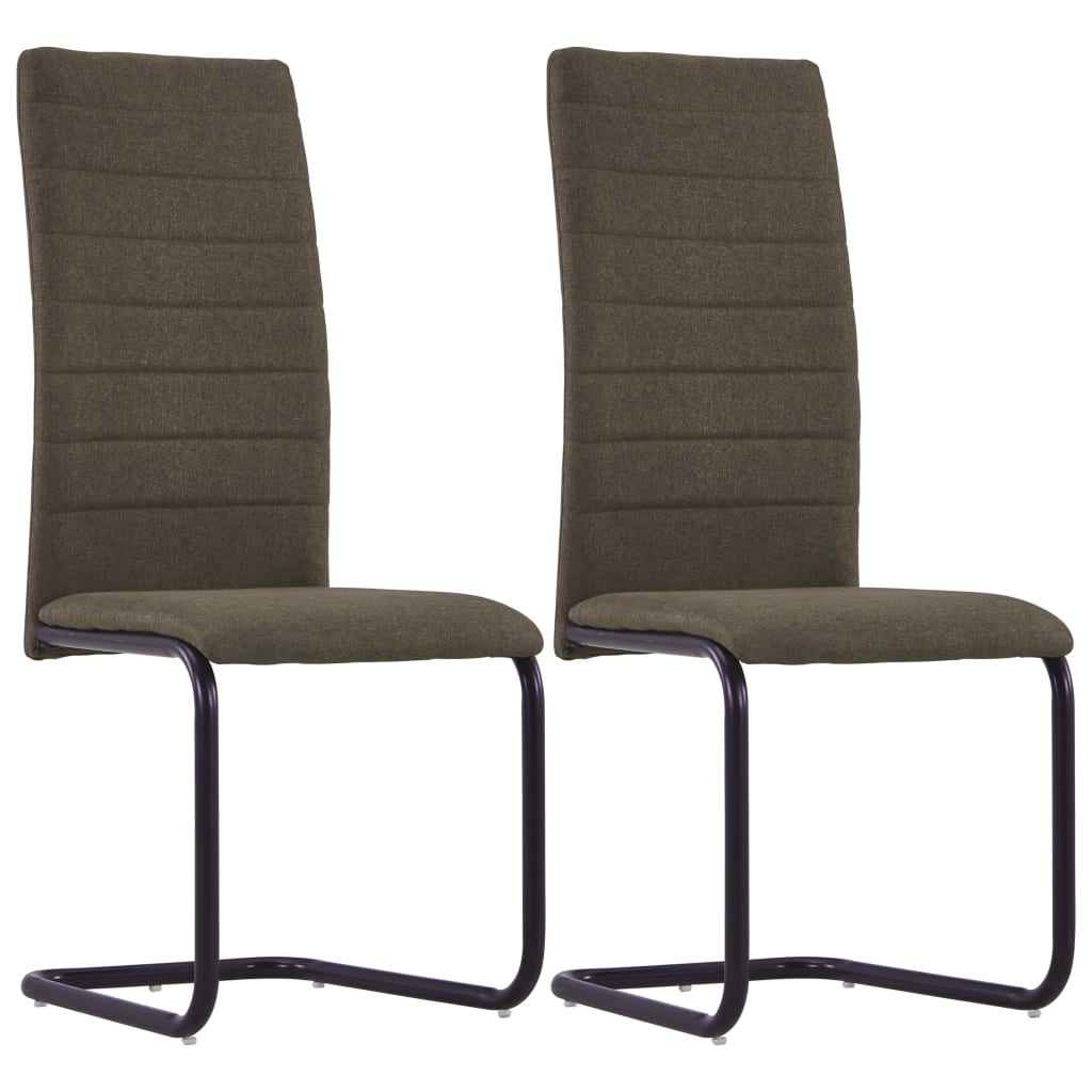 vidaXL Eetkamerstoelen 2 st stof crème