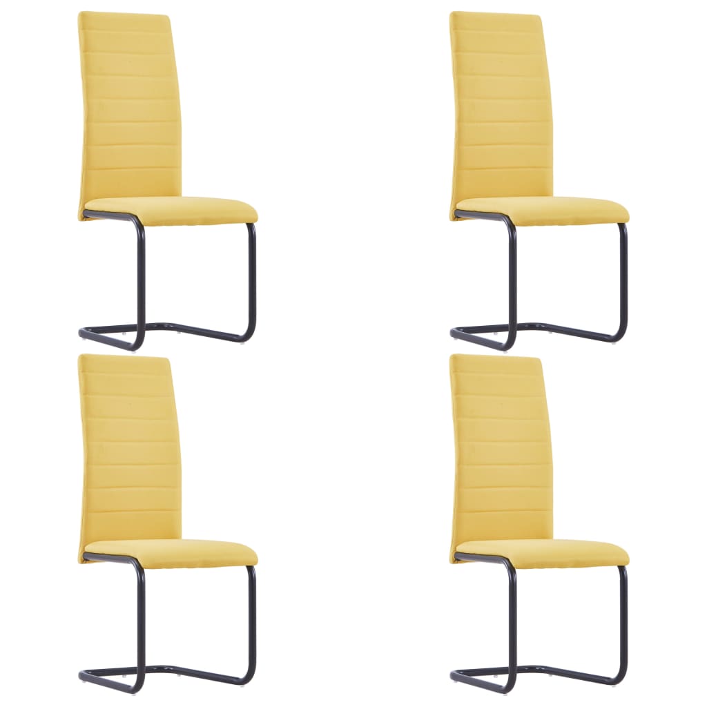 vidaXL Eetkamerstoelen 2 st stof crème