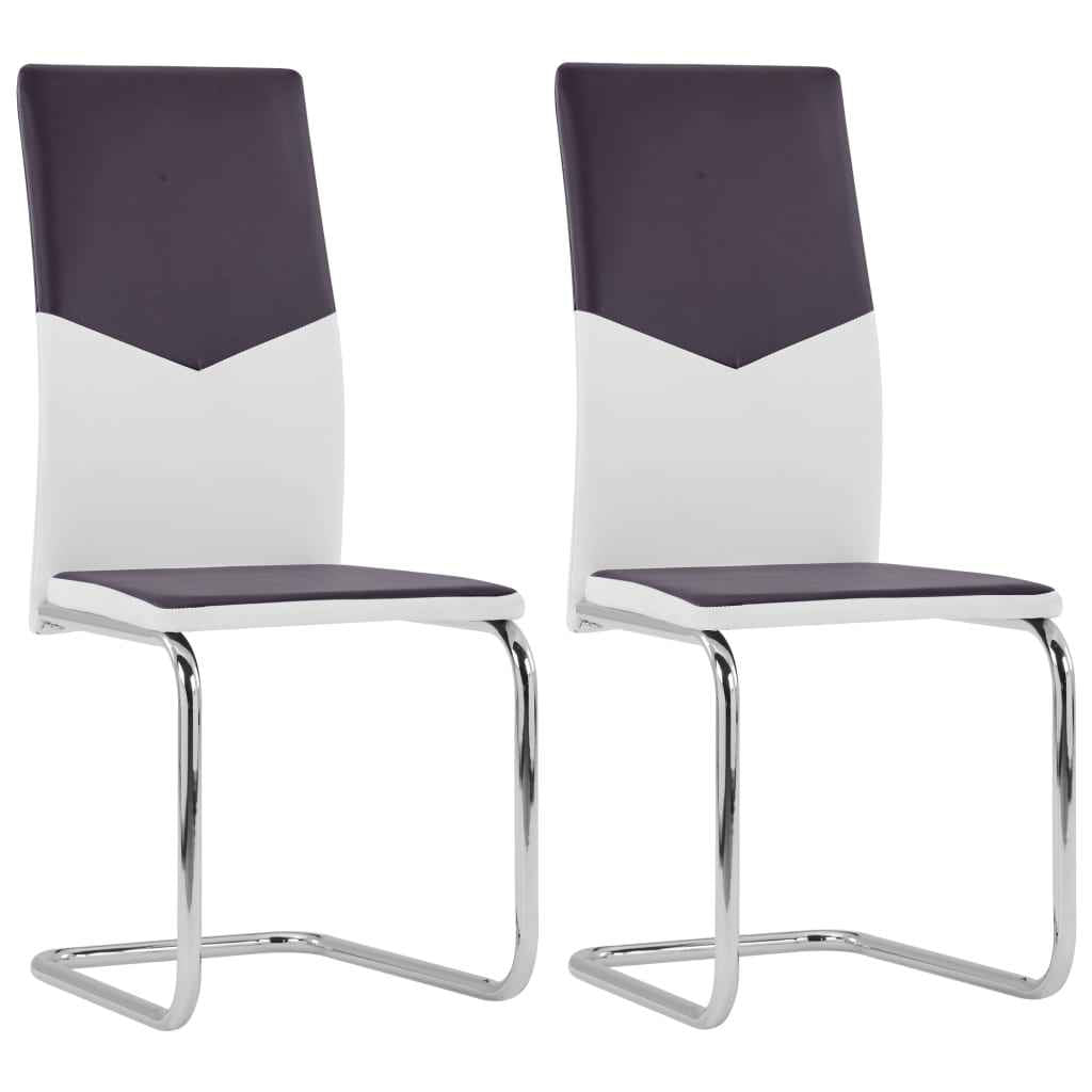 vidaXL Eetkamerstoelen 2 st kunstleer bruin