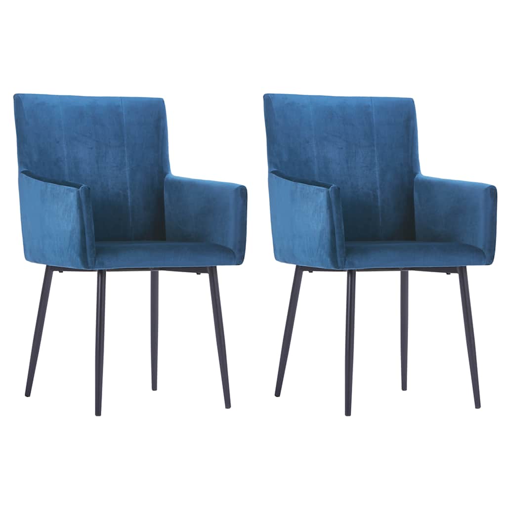 vidaXL Eetkamerstoelen 2 st met armleuningen fluweel grijs