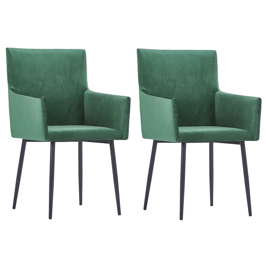 vidaXL Eetkamerstoelen 2 st met armleuningen fluweel grijs