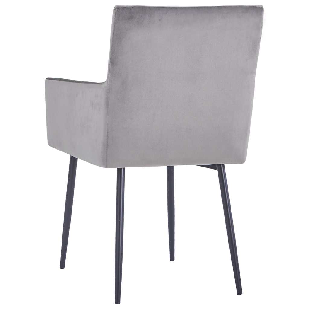 vidaXL Eetkamerstoelen 2 st met armleuningen fluweel grijs