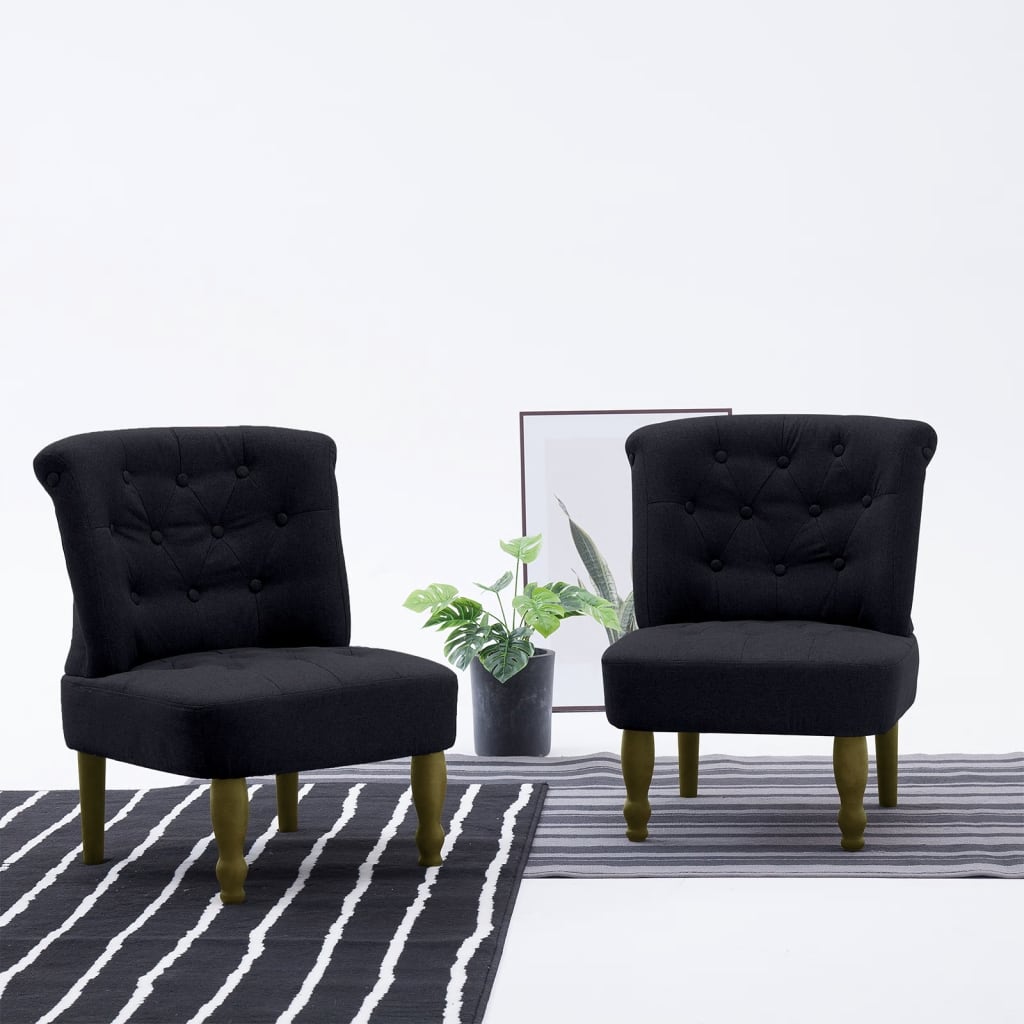 vidaXL Franse stoelen 2 st stof crème - Aashly