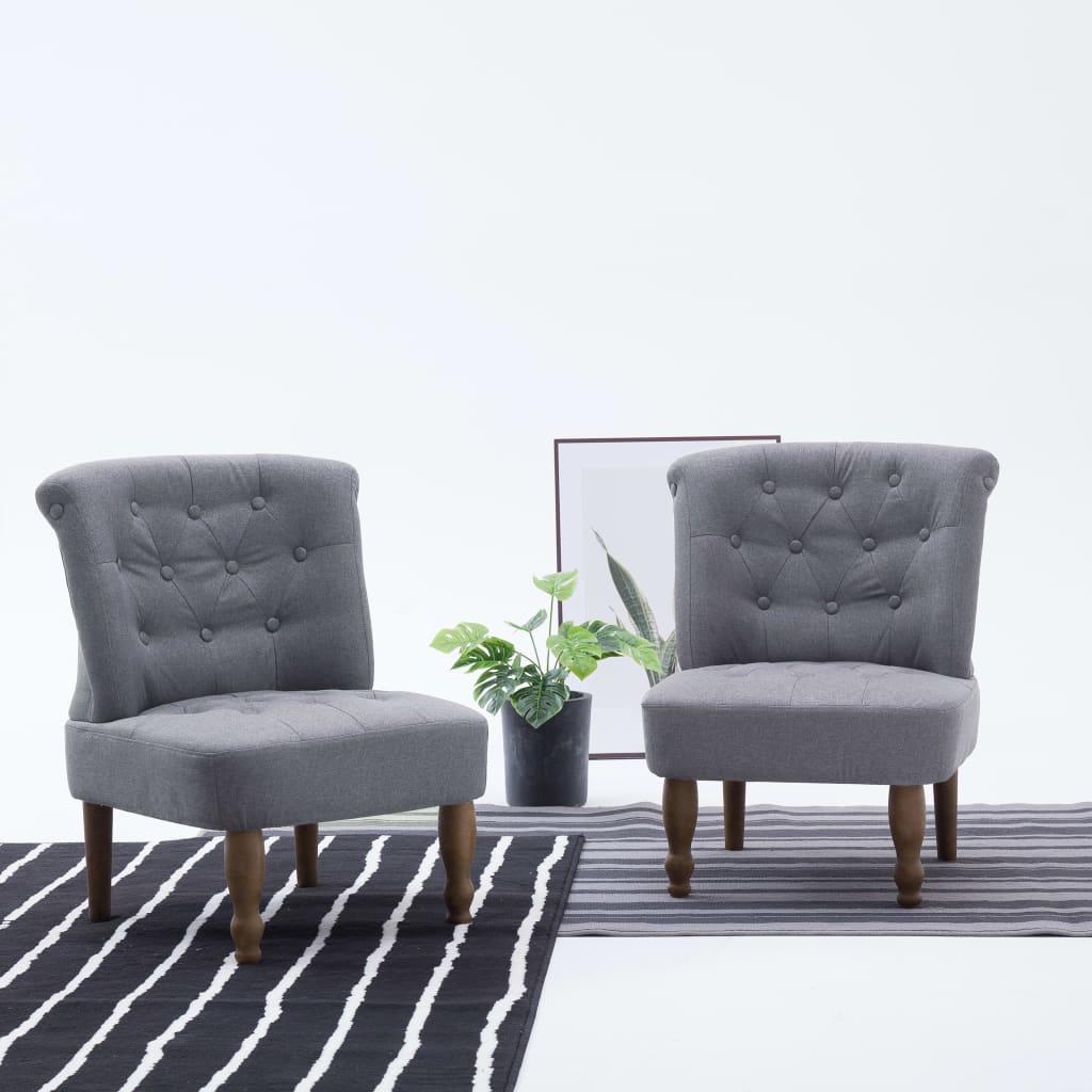 vidaXL Franse stoelen 2 st stof crème - Aashly