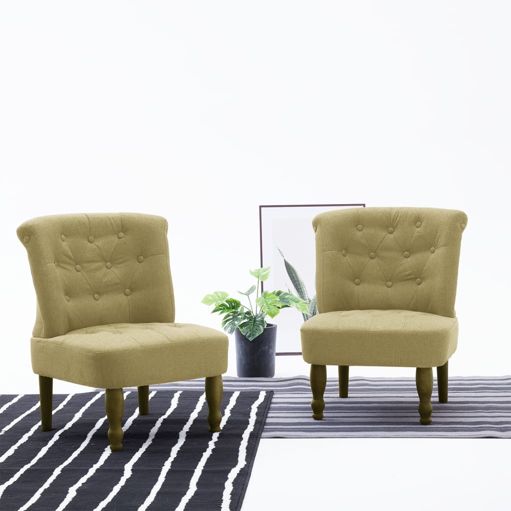 vidaXL Franse stoelen 2 st stof crème - Aashly