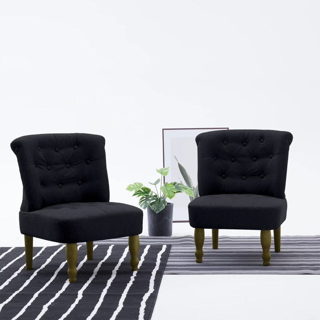 vidaXL Franse stoelen 2 st stof crème - Aashly