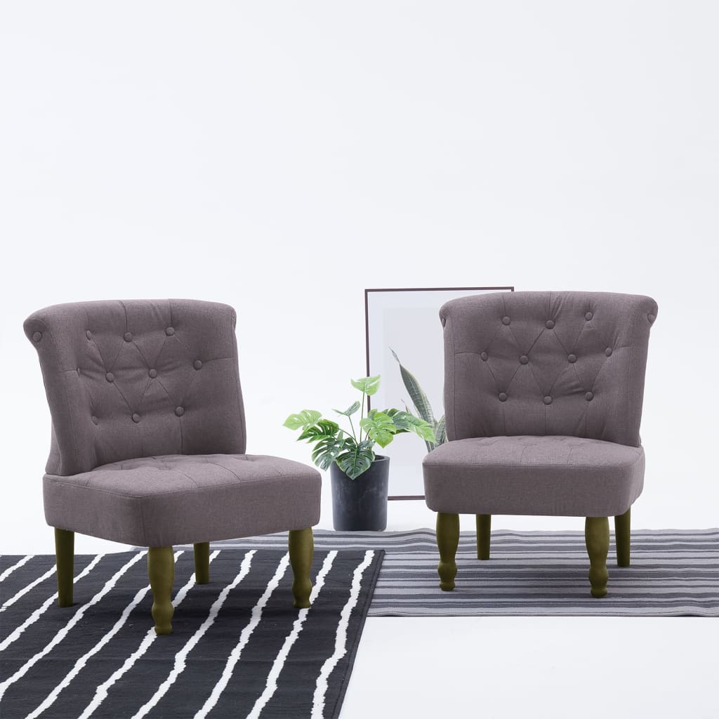 vidaXL Franse stoelen 2 st stof crème - Aashly