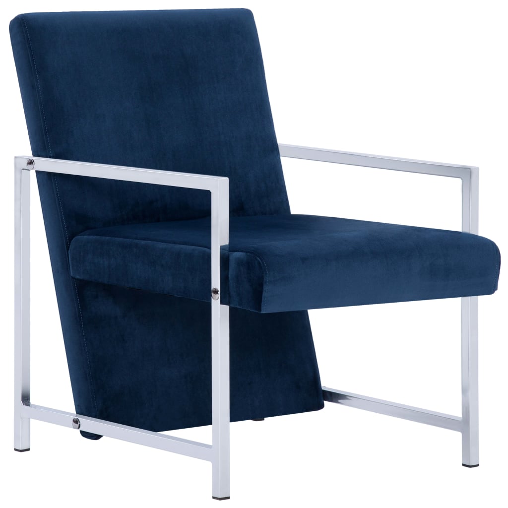 vidaXL Armchair with chrome legs velvet black