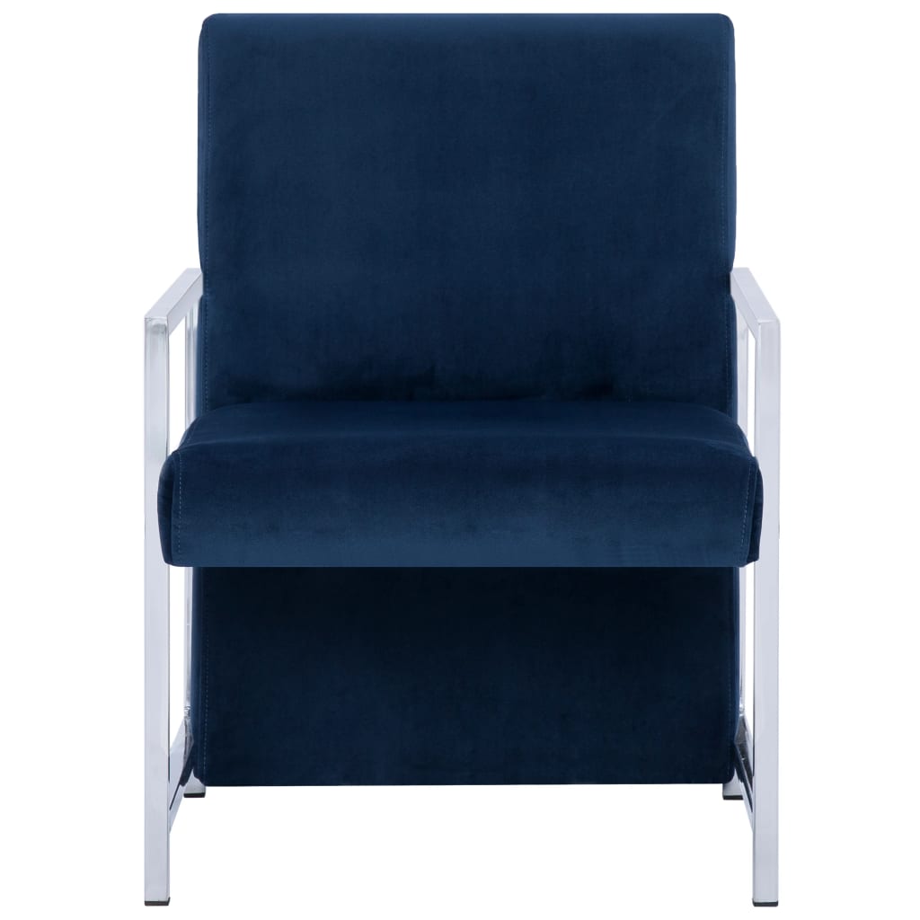 vidaXL Armchair with chrome legs velvet black