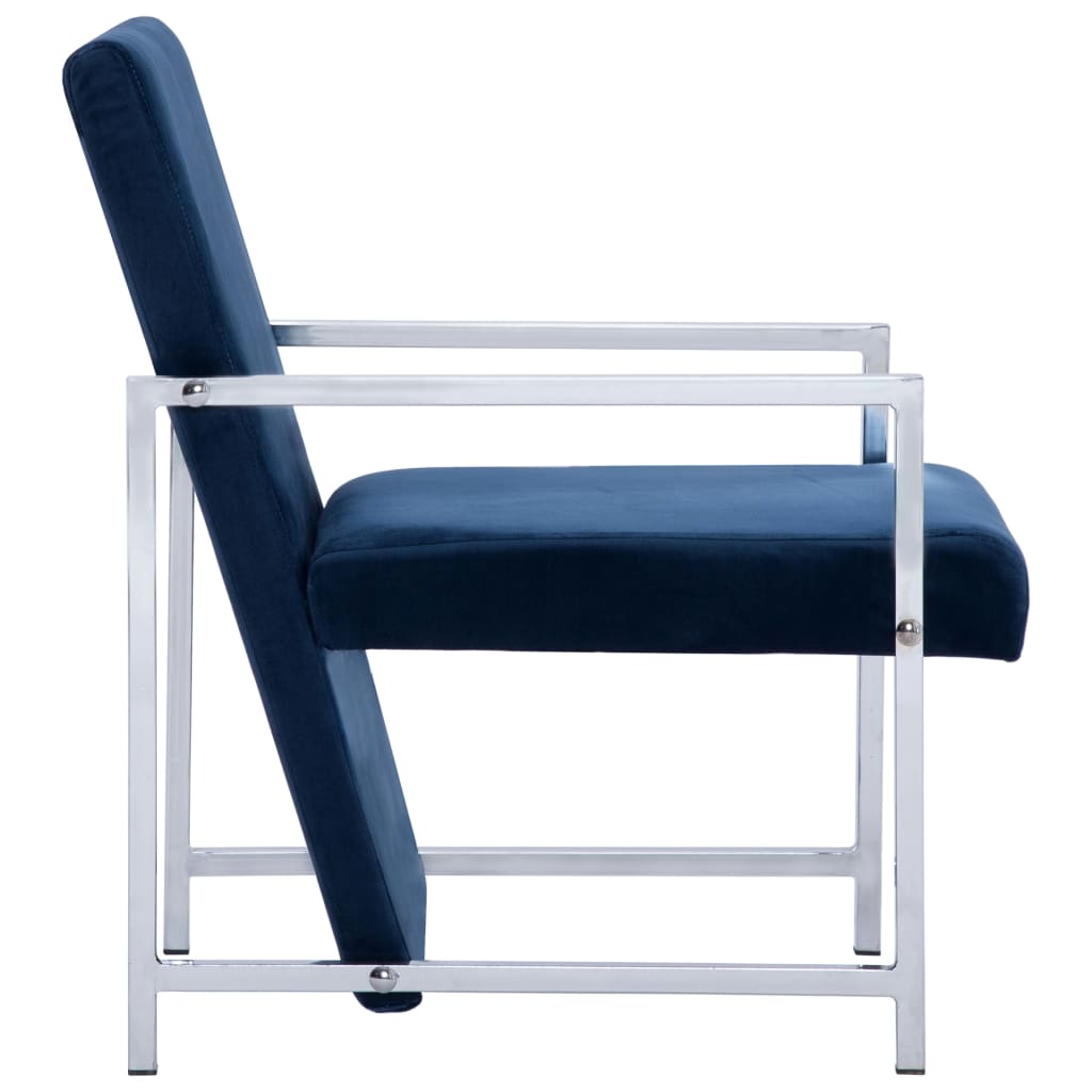 vidaXL Armchair with chrome legs velvet black