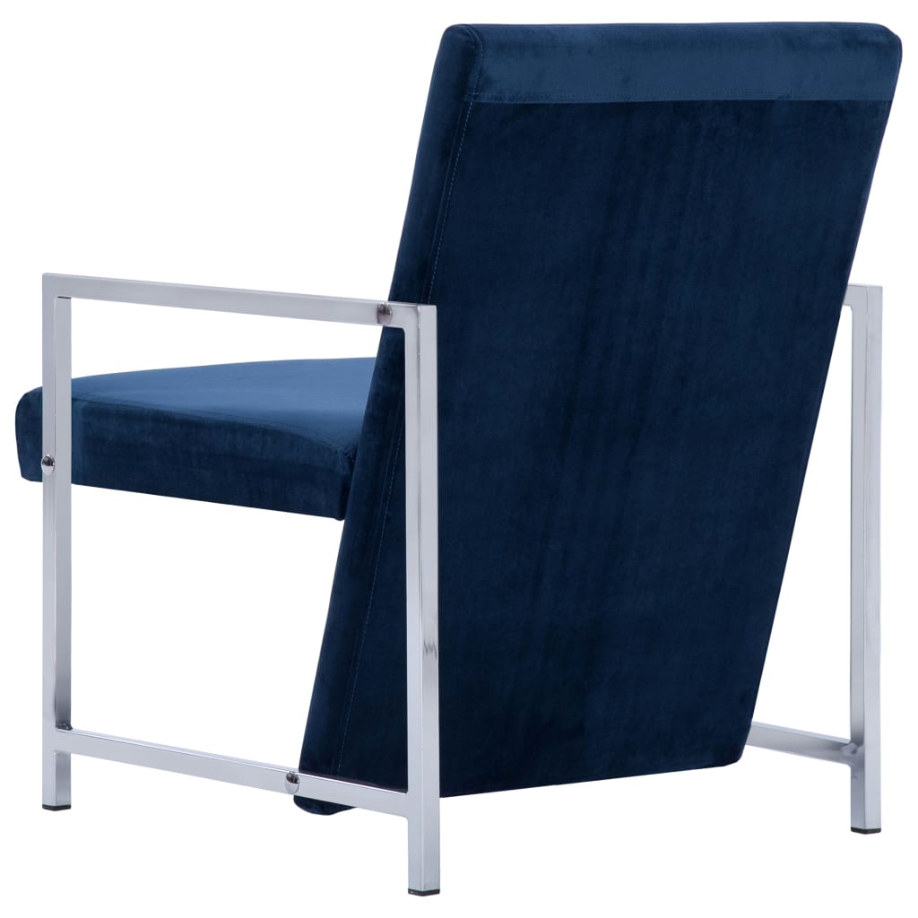 vidaXL Armchair with chrome legs velvet black