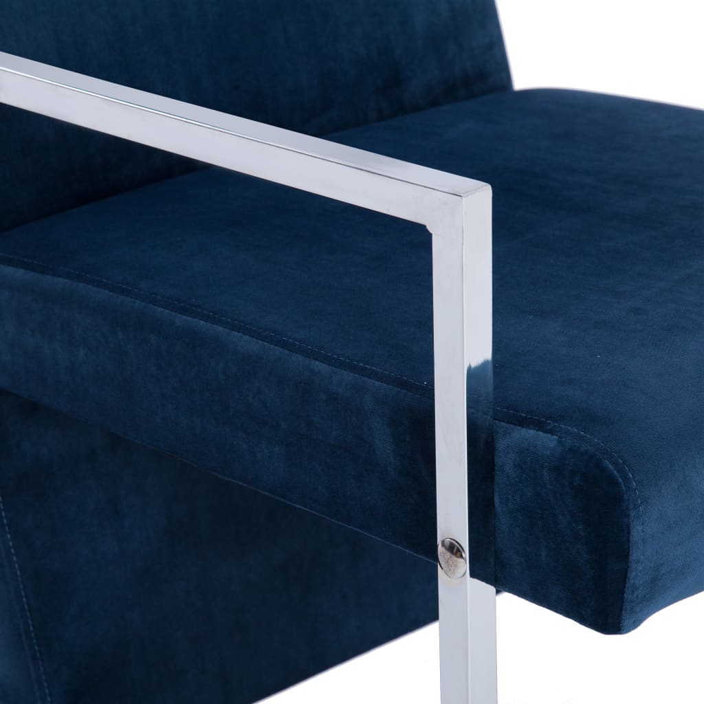 vidaXL Armchair with chrome legs velvet black