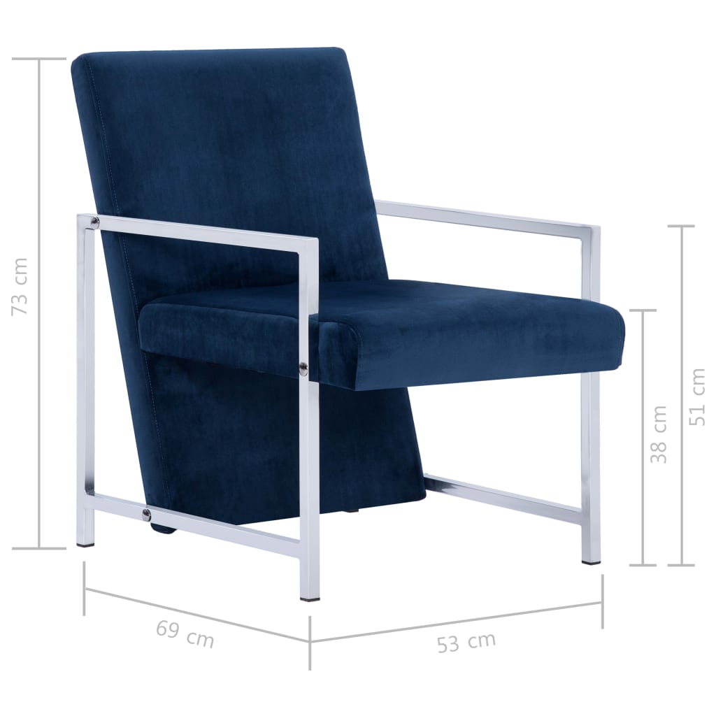 vidaXL Armchair with chrome legs velvet black