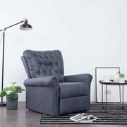 vidaXL Fauteuil verstelbaar kunstsuède grijs