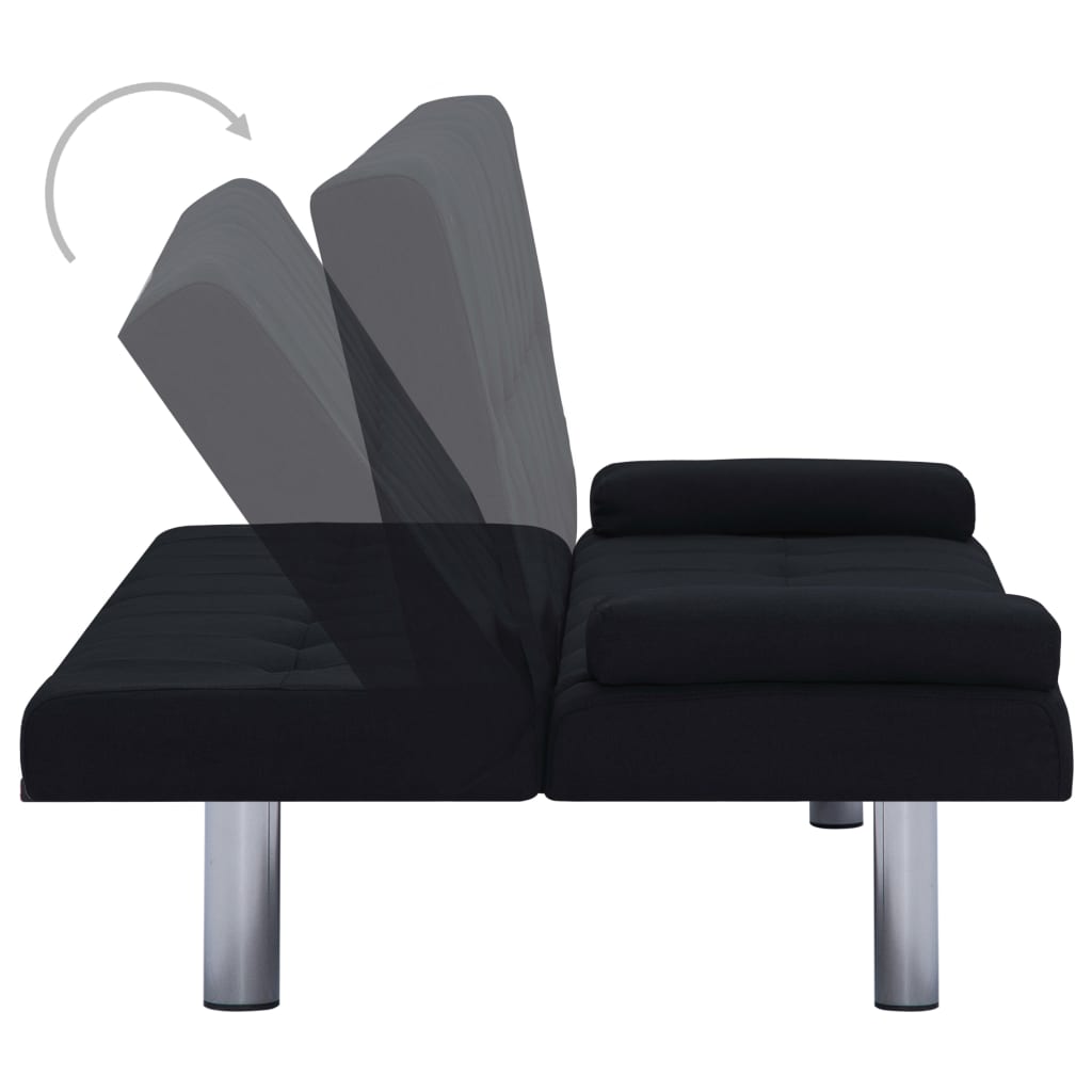 vidaXL Slaapbank met twee kussens polyester lichtgrijs