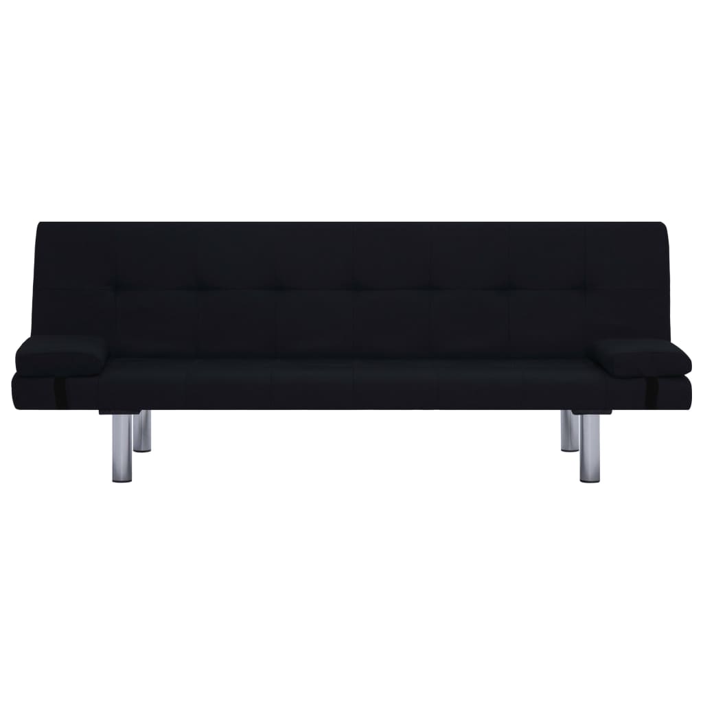 vidaXL Slaapbank met twee kussens polyester lichtgrijs