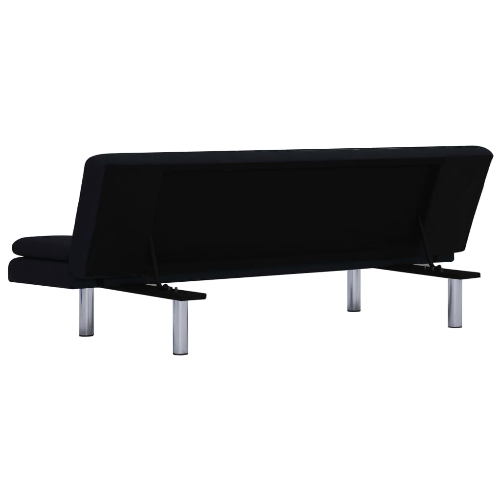 vidaXL Slaapbank met twee kussens polyester lichtgrijs