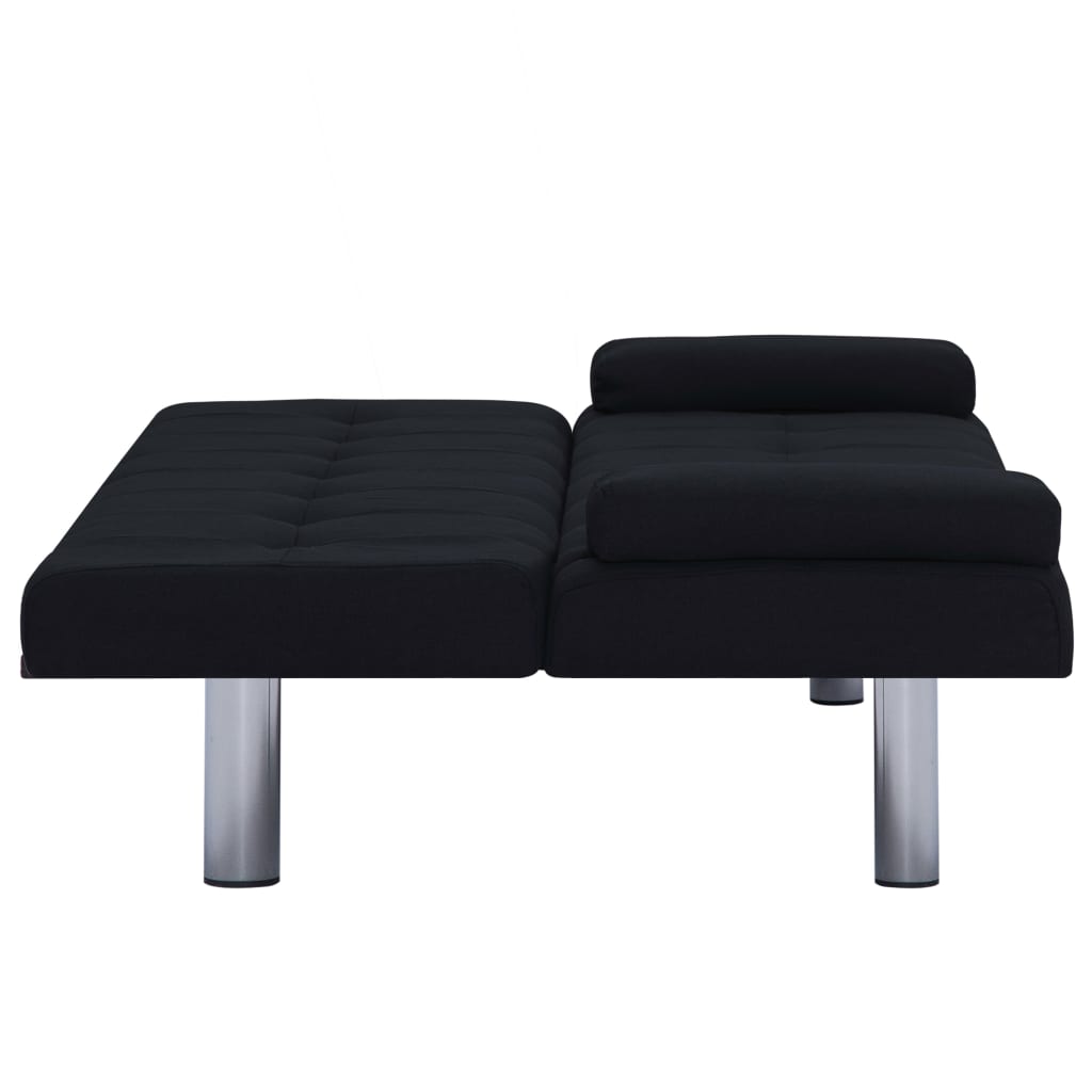 vidaXL Slaapbank met twee kussens polyester lichtgrijs