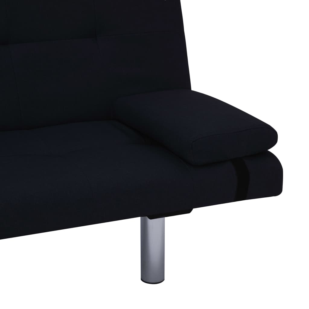 vidaXL Slaapbank met twee kussens polyester lichtgrijs