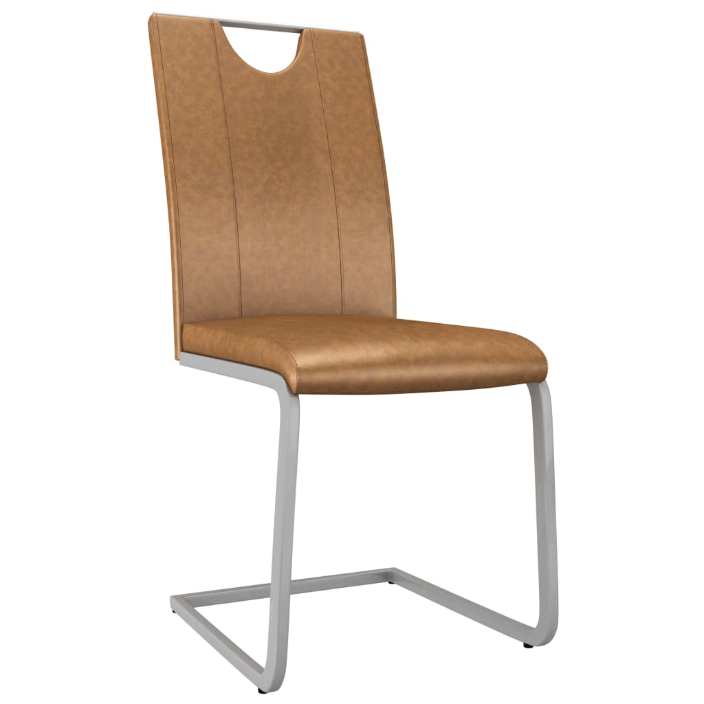 vidaXL Eetkamerstoelen 2 st kunstleer bruin