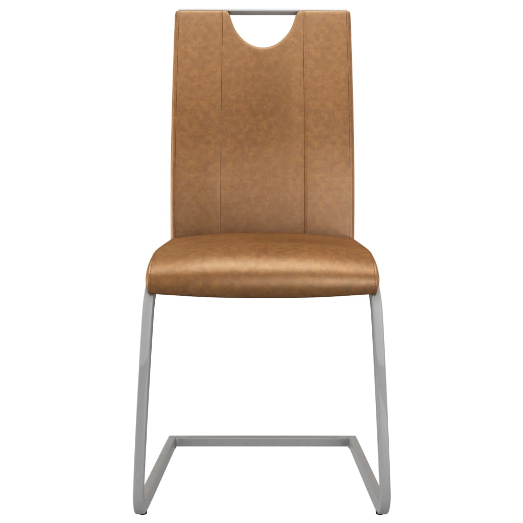vidaXL Eetkamerstoelen 2 st kunstleer bruin