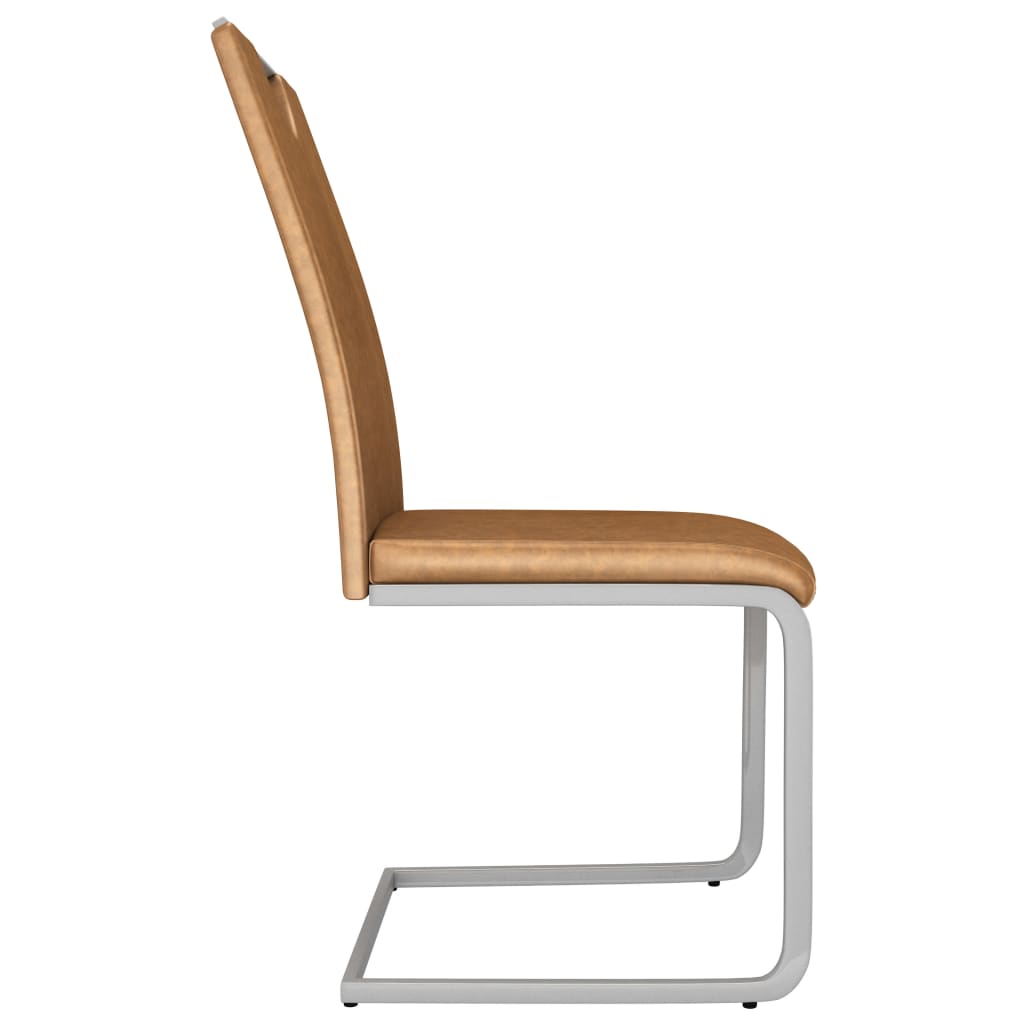 vidaXL Eetkamerstoelen 2 st kunstleer bruin