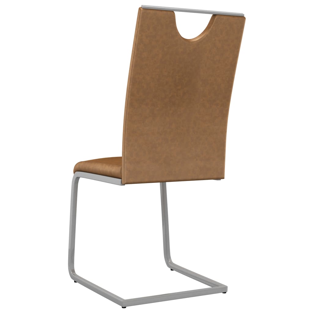 vidaXL Eetkamerstoelen 2 st kunstleer bruin