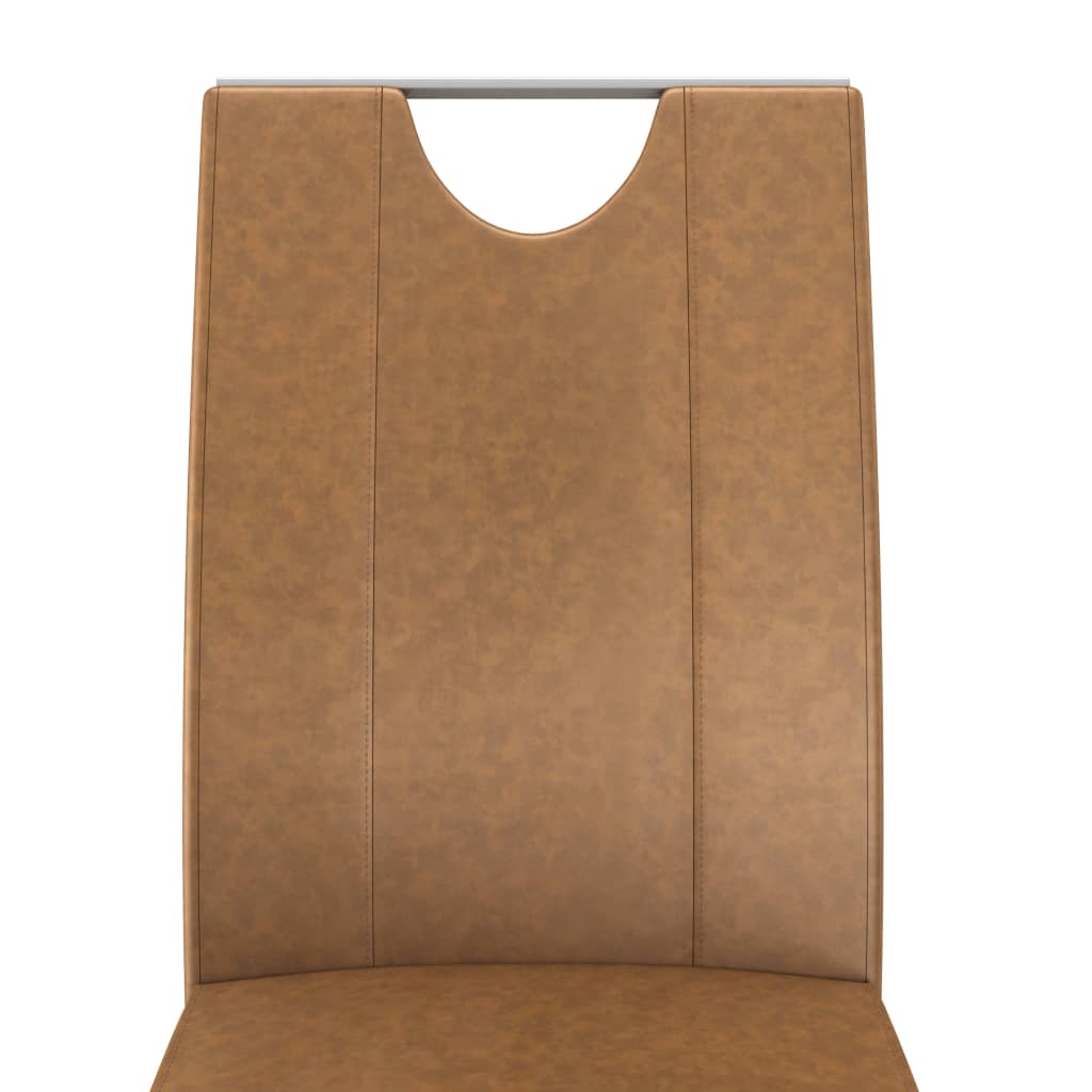 vidaXL Eetkamerstoelen 2 st kunstleer bruin