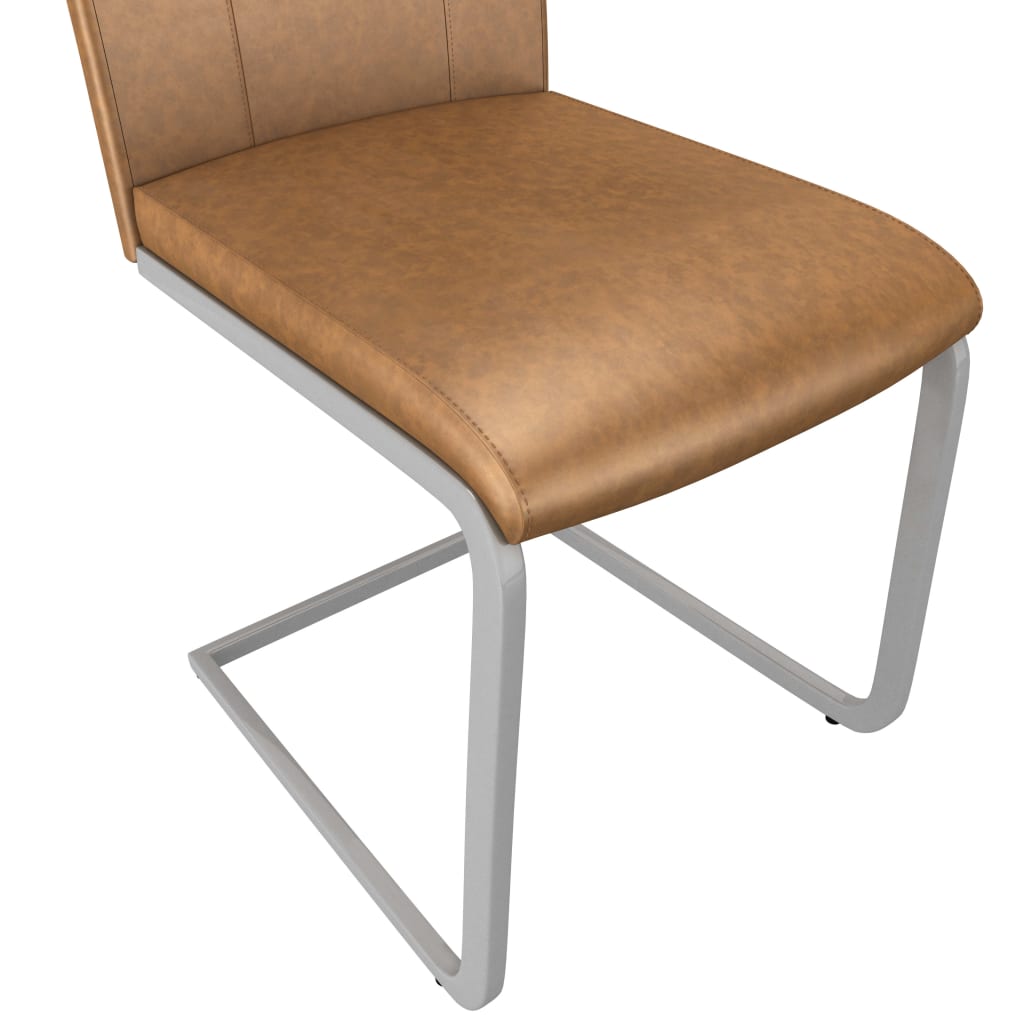 vidaXL Eetkamerstoelen 2 st kunstleer bruin