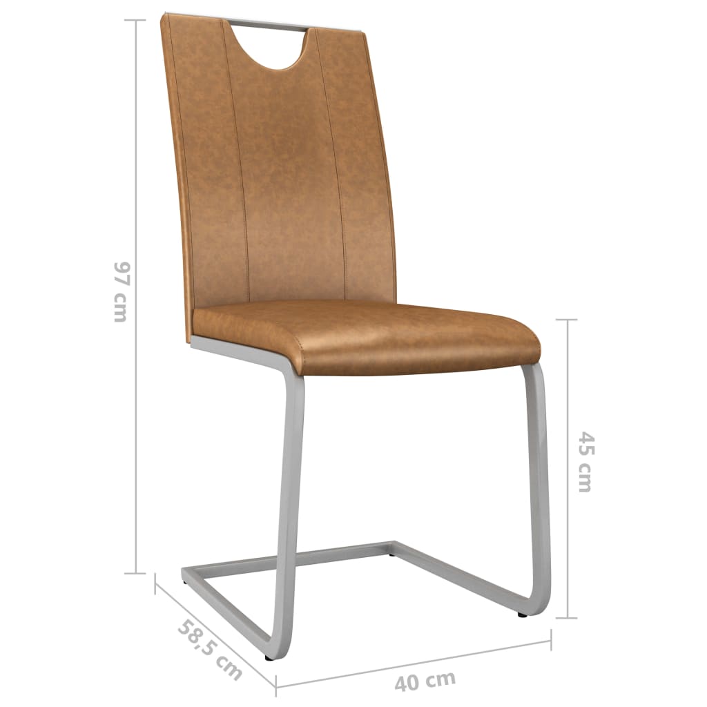 vidaXL Eetkamerstoelen 2 st kunstleer bruin