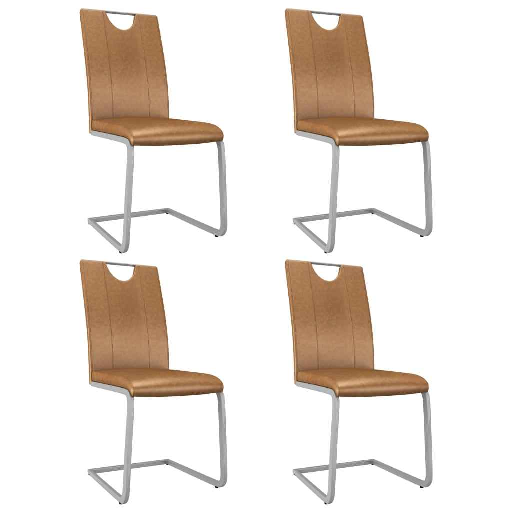 vidaXL Eetkamerstoelen 2 st kunstleer bruin