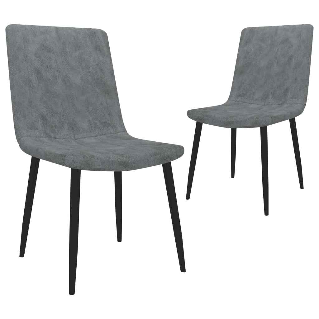 vidaXL Eetkamerstoelen 2 st kunstleer grijs