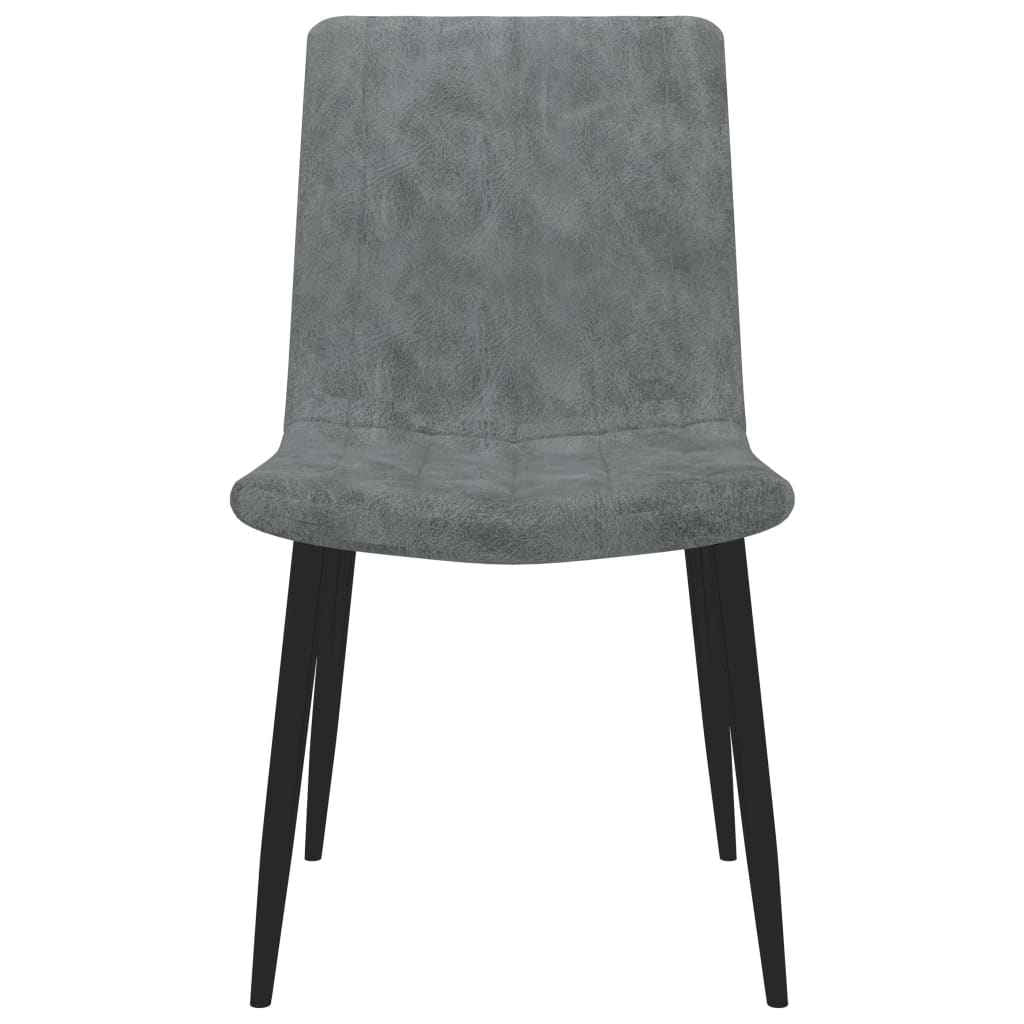 vidaXL Eetkamerstoelen 2 st kunstleer grijs
